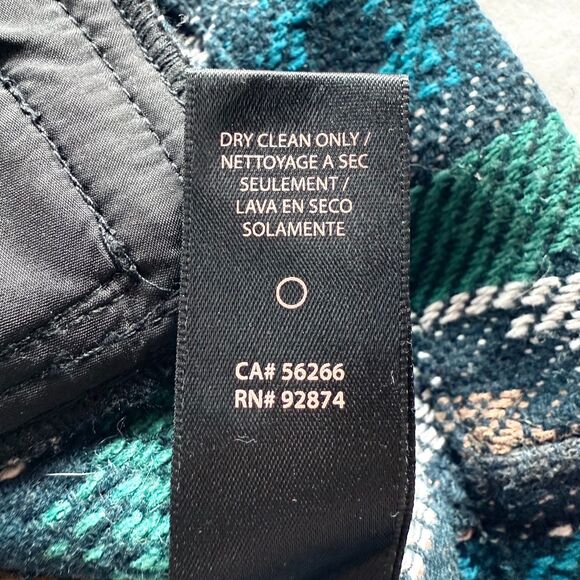 Ella Moss Faux Leather Sleeve Woven Blanket Boho Moto Jacket Ikat Aztec Navajo S - Picture 9 of 12